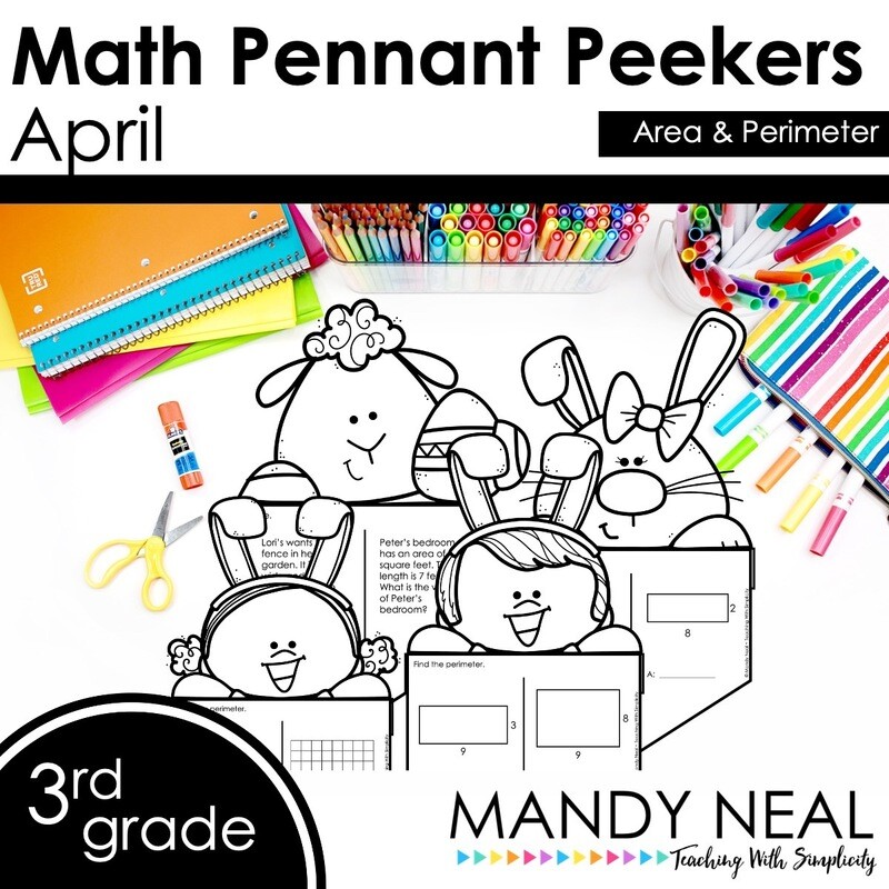 Third Grade April and Easter Day Craft Activity for Math | Area &amp; Perimeter