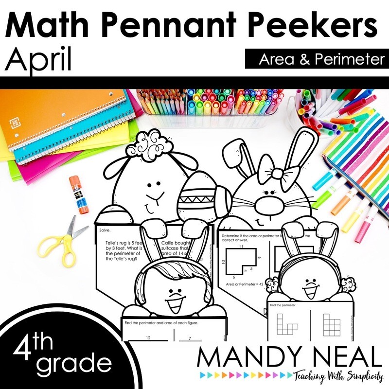 Fourth Grade April and Easter Craft Activity for Math | Area &amp; Perimeter