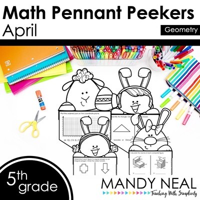 Fifth Grade April and Easter Day Craft Activity for Math | Geometry