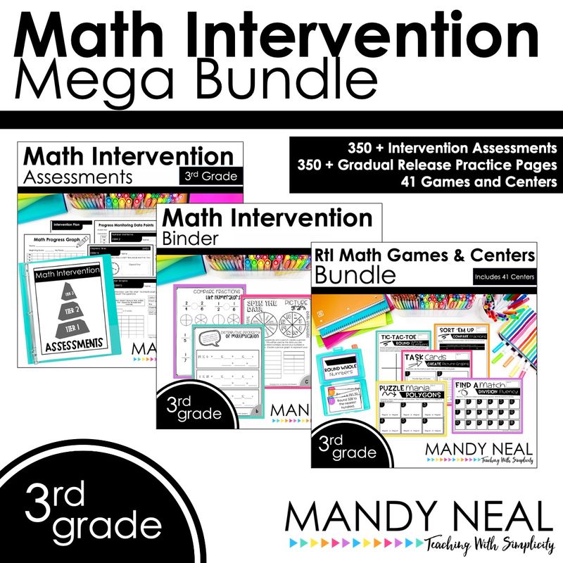 3rd Grade Math Intervention Standards Based Mega Bundle