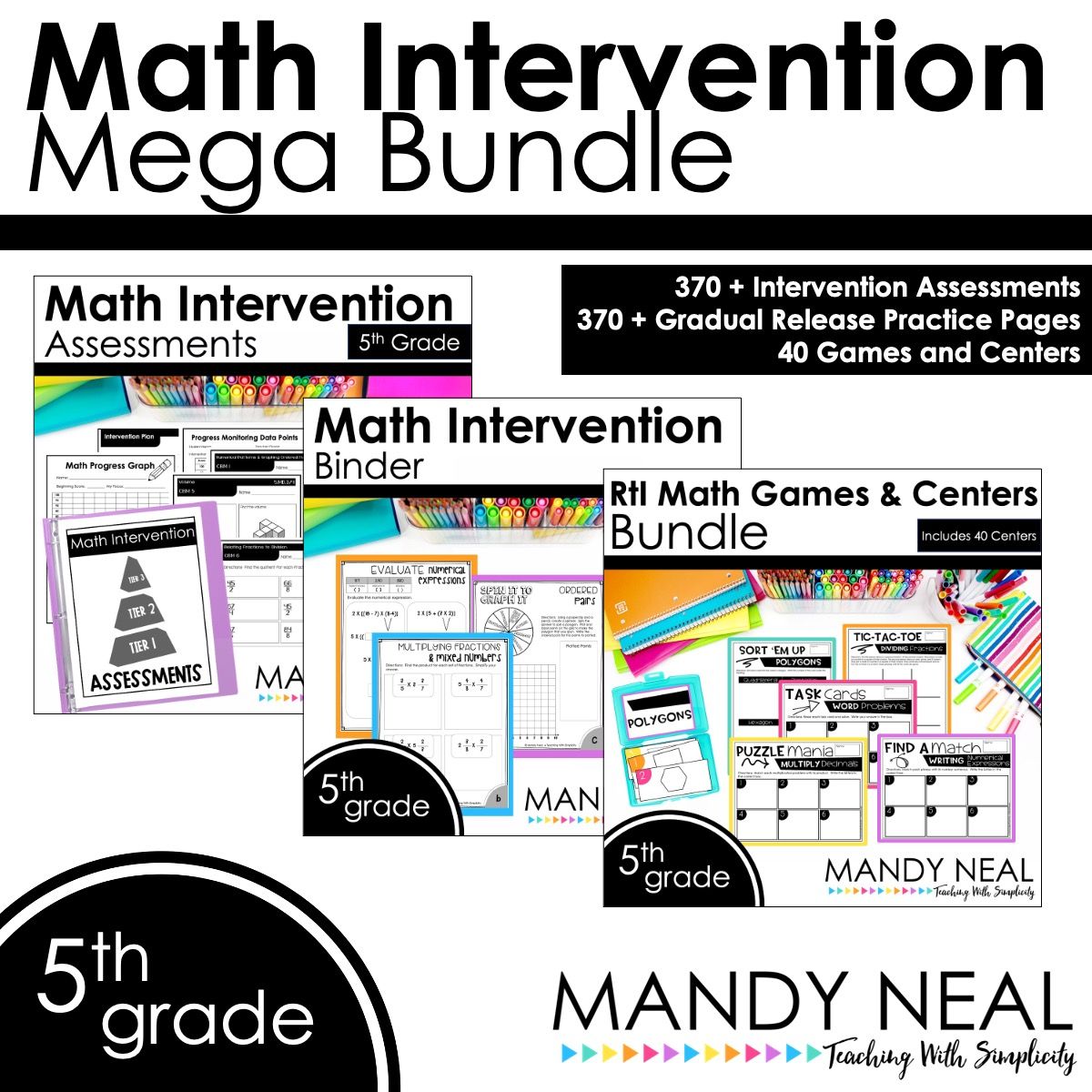5th Grade Math Intervention Standards Based Mega Bundle