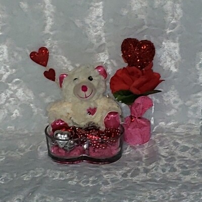 Heart Candy with Stuffed Animal