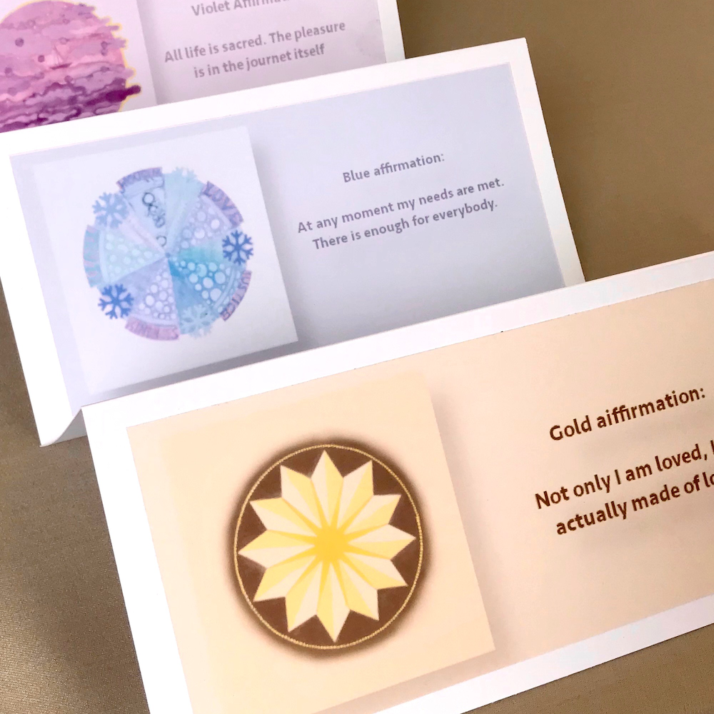 Colour Mandala affirmation cards