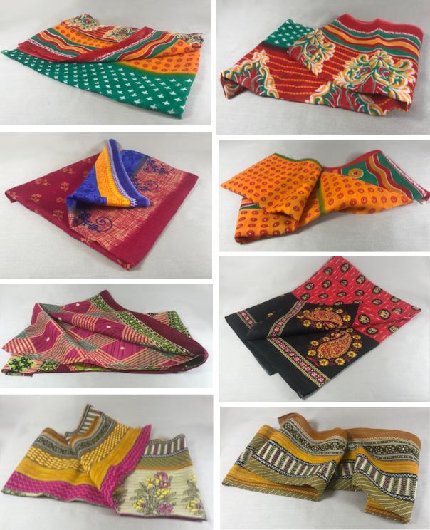 Upcyclers support - medium size Indian saree cuts