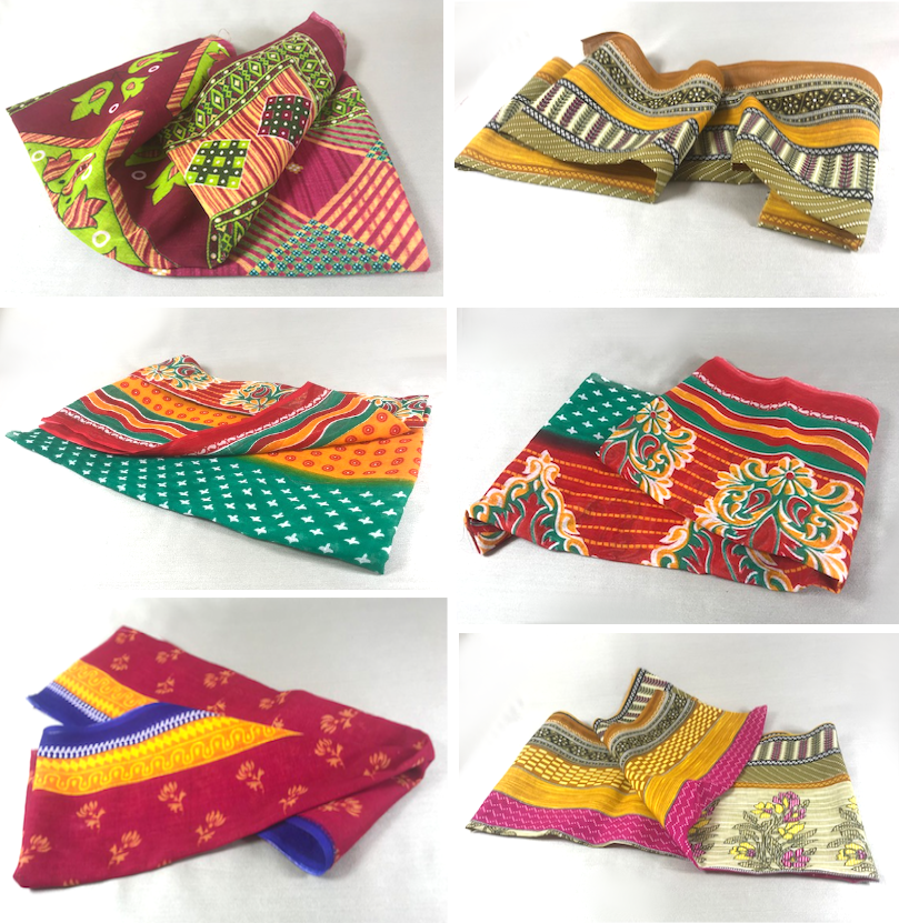 Upcyclers support -Scarf length Indian saree cuts