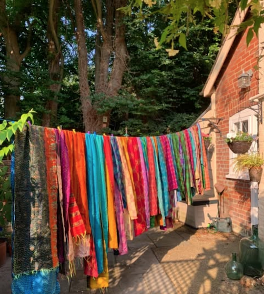 Order Direct - Silk Kantha stitch silk scarves