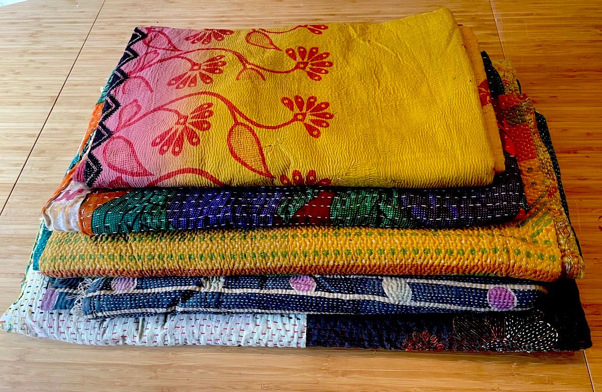 Kantha stitched Bed Quilts & Throws
