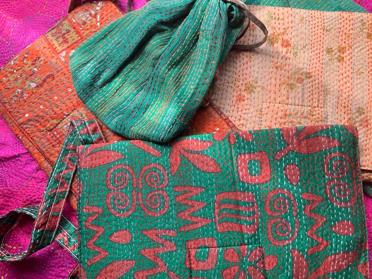 Kantha Silk Sling bags