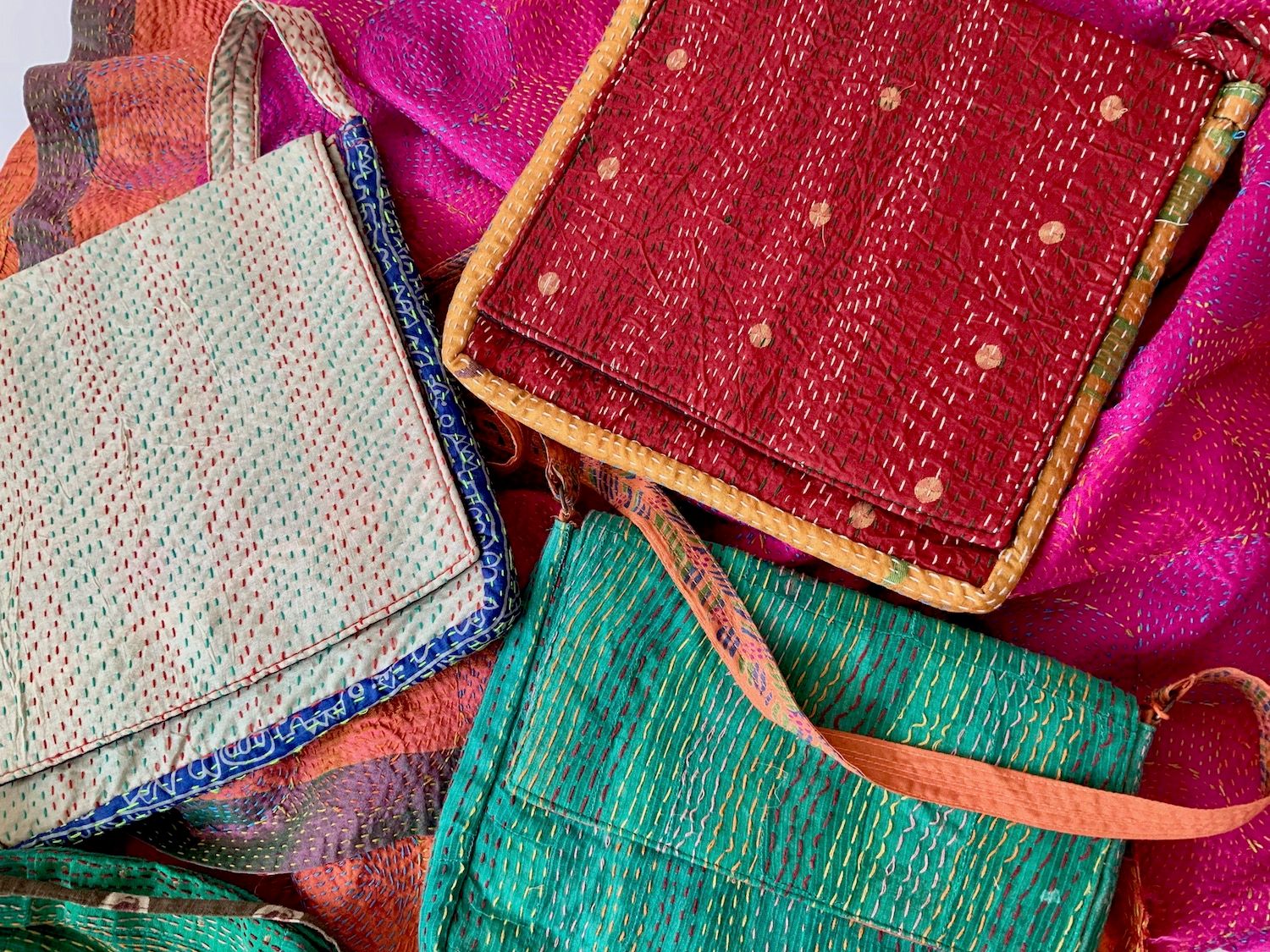 Kantha Silk Sling bags