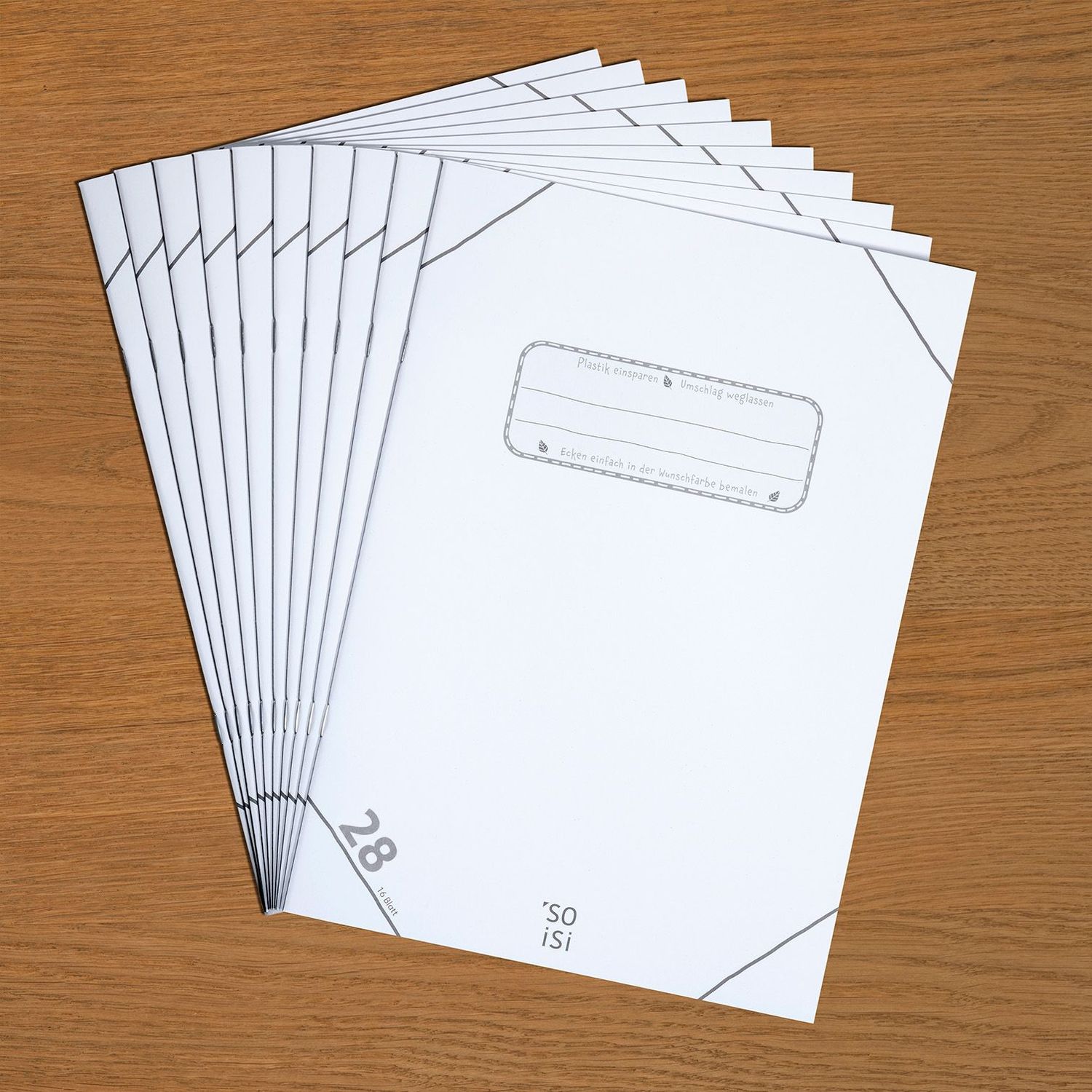 Lineatur 28 (kariert mit Doppelrand), 10er Bündel, DIN-A4