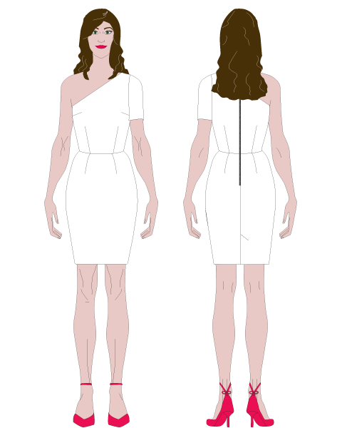 Build your dress - ASYMMETRIC LEFT and RIGHT NECK OPTIONS