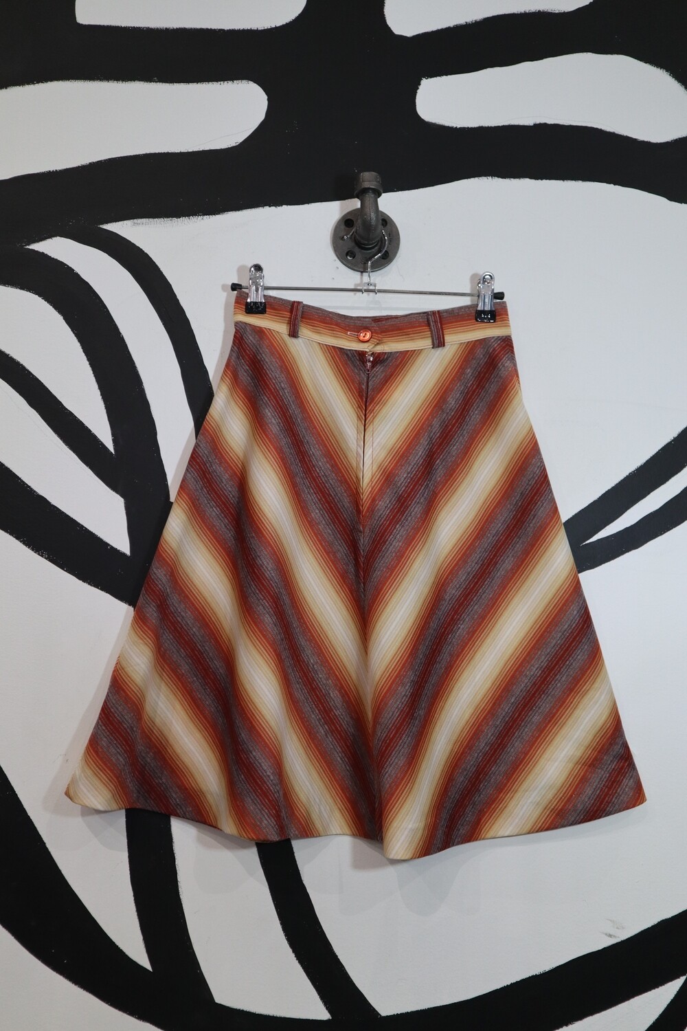 Diagonal Stripe Front Zip A-Line Skirt - Size 9/10 Diagonal Stripe Front Zip A-Line Skirt - Size 9/10