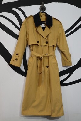 Mustard Trench With Removable Wool Lining Size M/L Petite