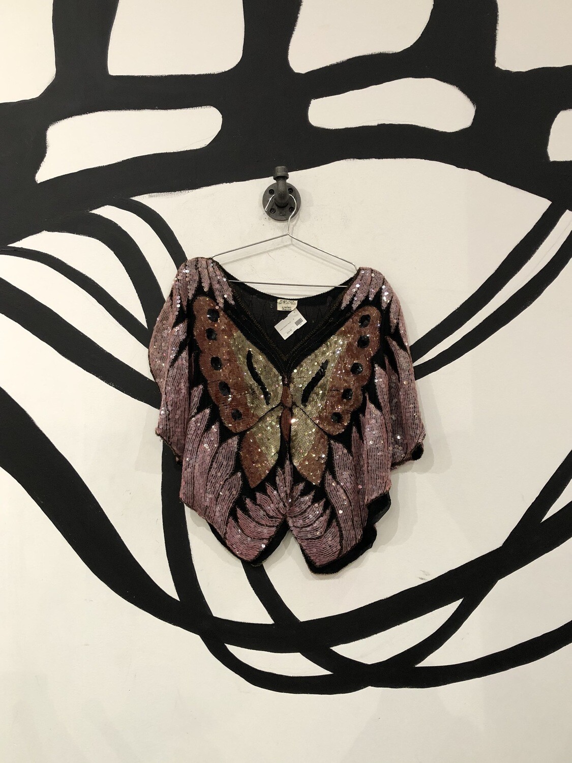 Butterfly Sequins Festival Top Size M