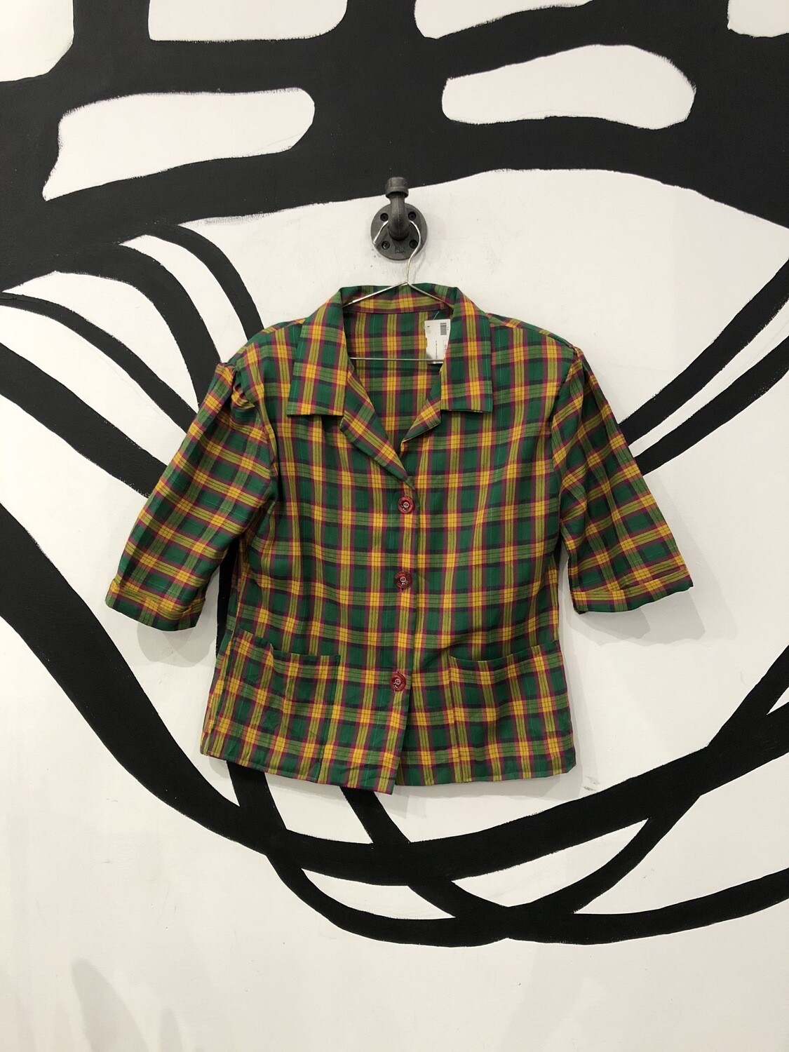 Plaid Blazer Style Top Size L Plaid Blazer Style Top Size L
