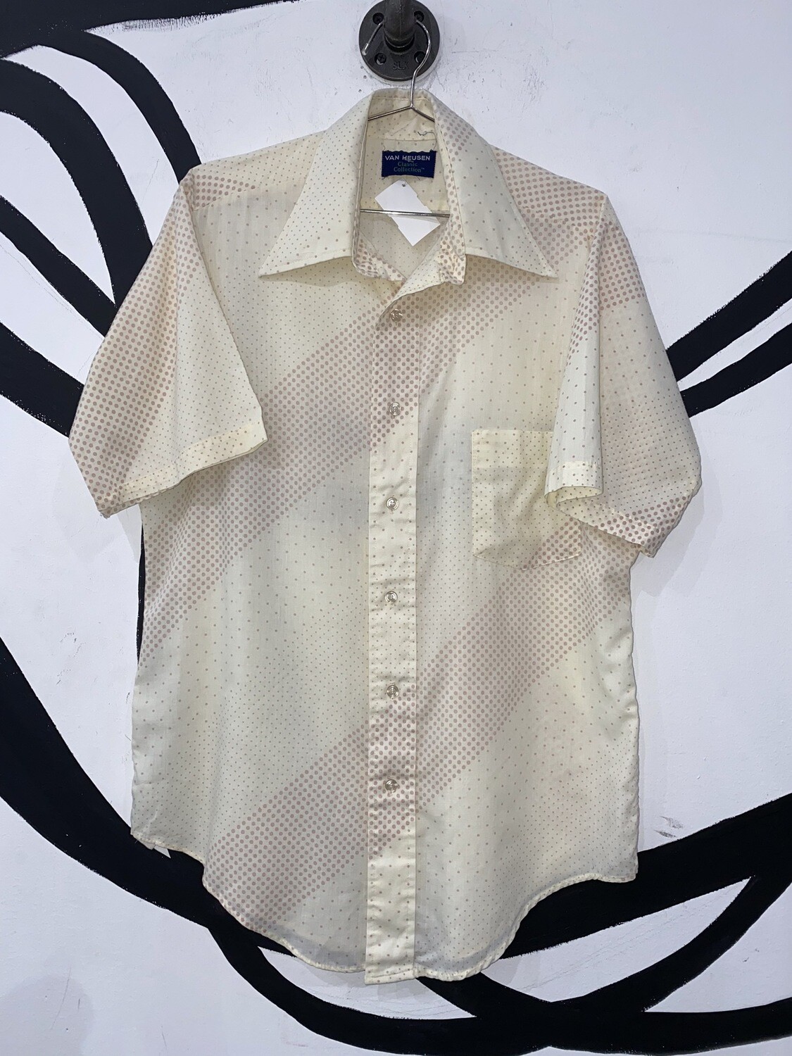 Men’s Micro Dot Printed Button Up-Large Men’s Micro Dot Printed Button Up-Large