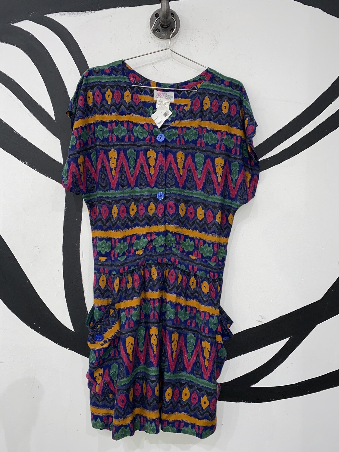 Women’s Ikat Printed Jumpsuit-Medium Women’s Ikat Printed Jumpsuit-Medium