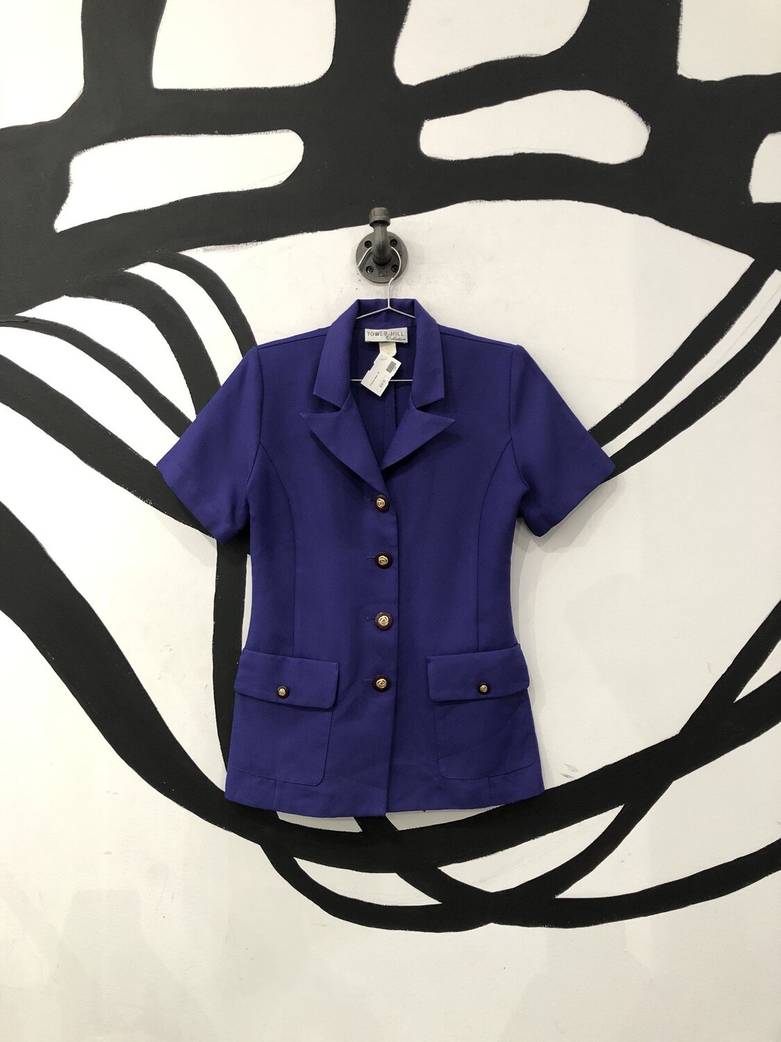 Double Breasted Purple Blazer Top Size S