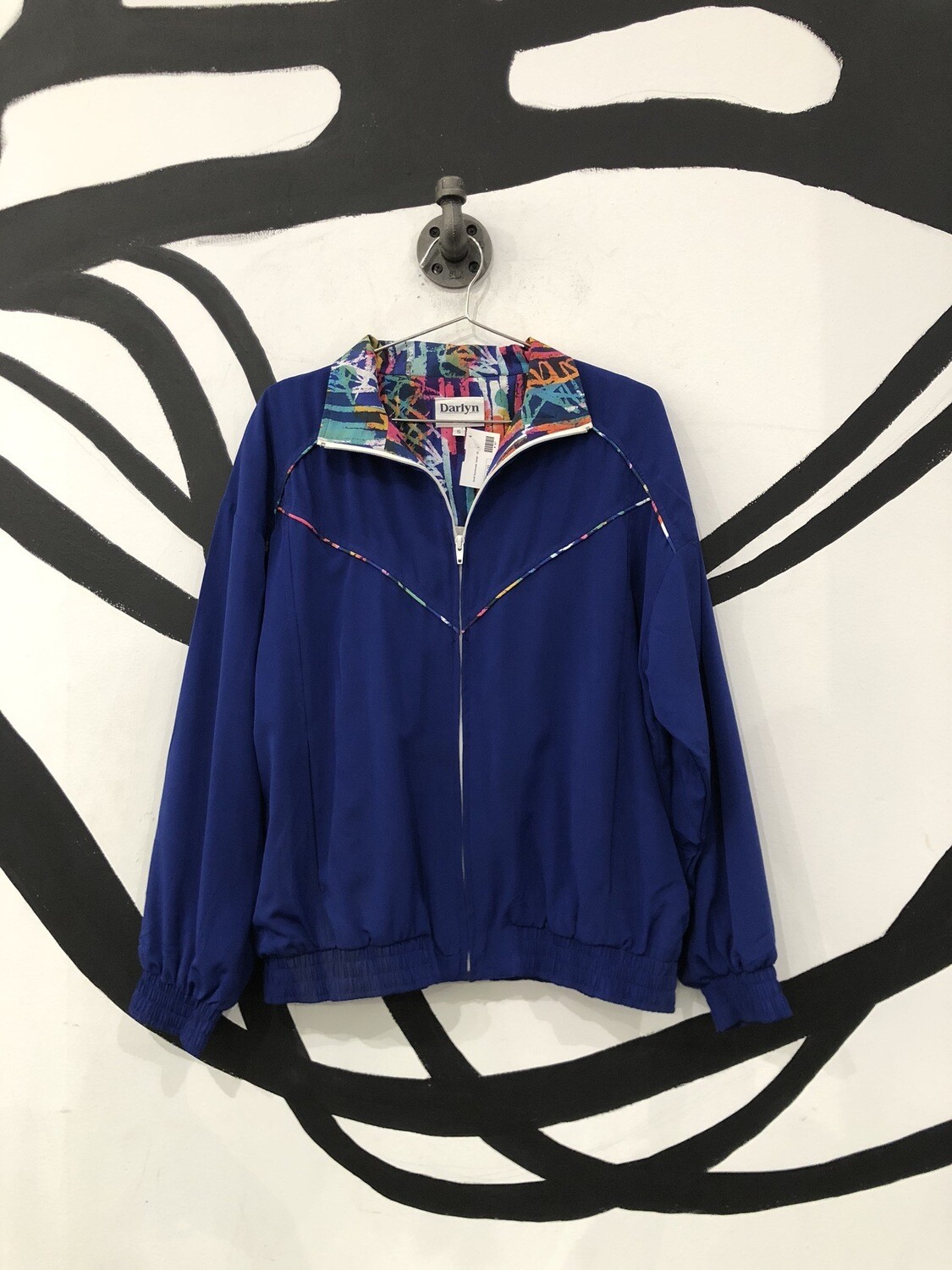 Blue Windbreaker With Contrast Collar Size S