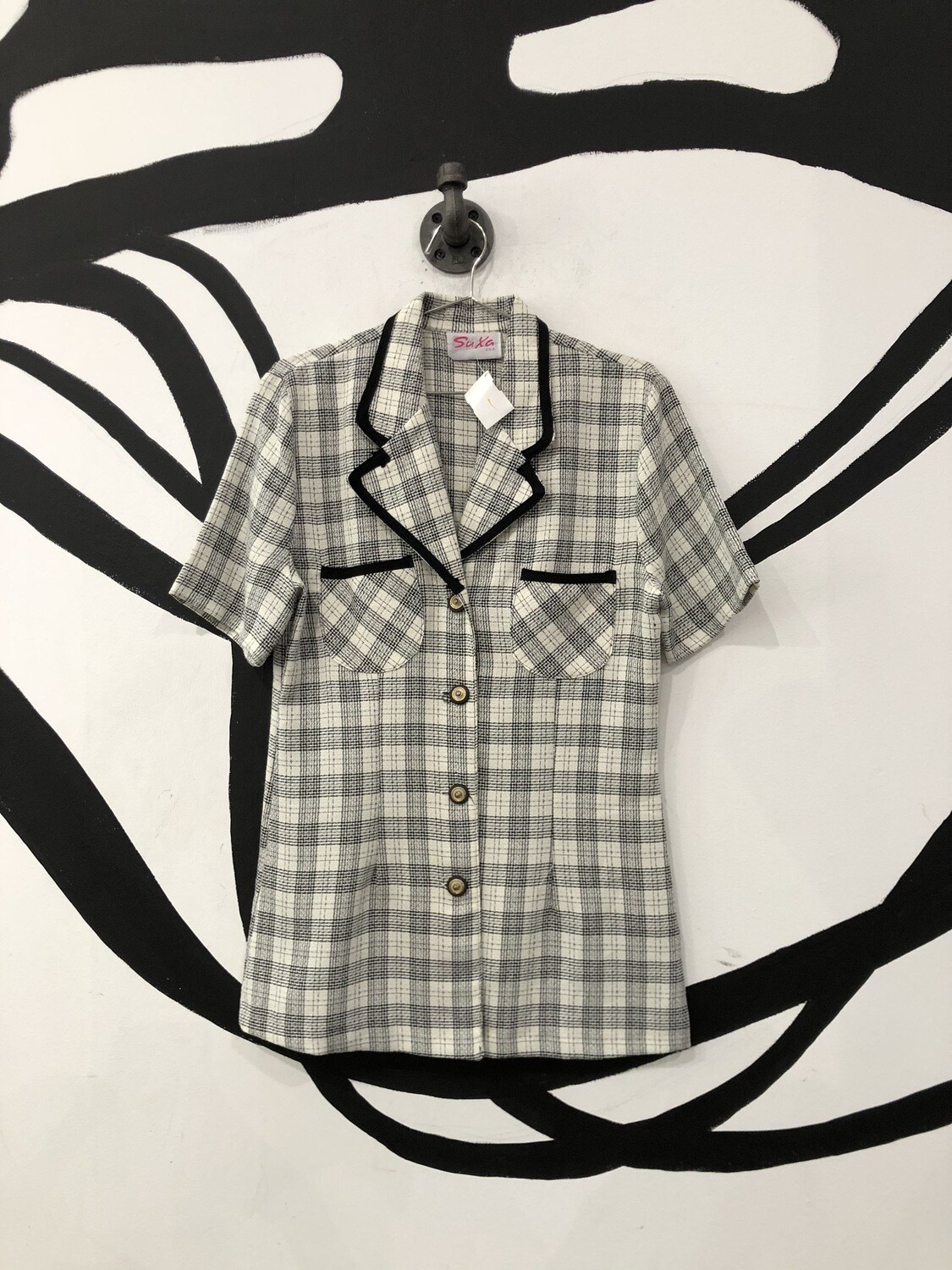 Plaid Blazer Style Top Size M Plaid Blazer Style Top Size M