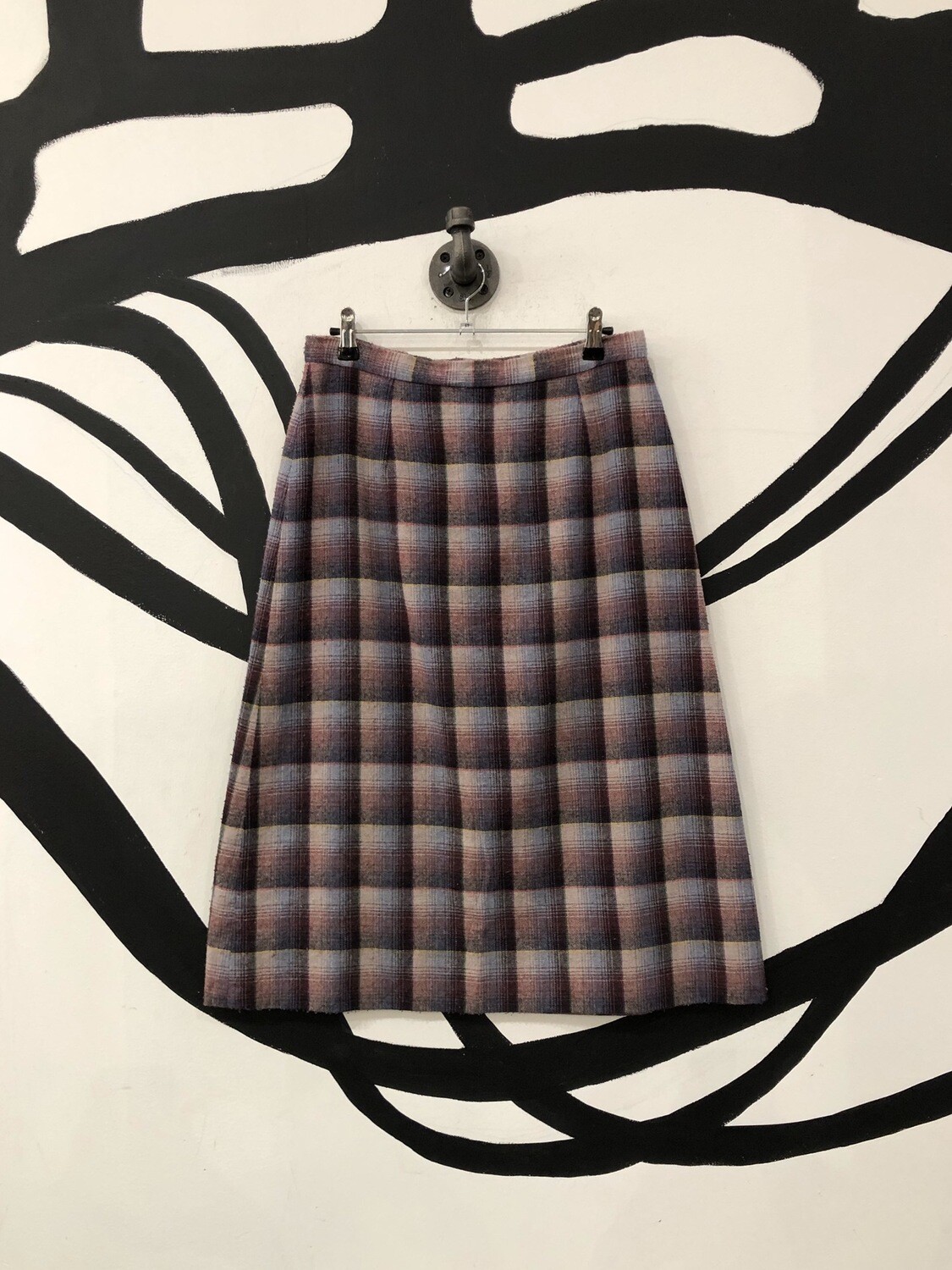 Plaid Wool Skirt Size M Plaid Wool Skirt Size M