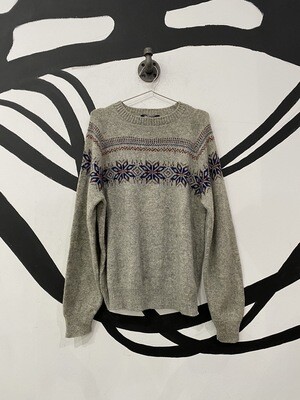 Grey Patterned Sweater Size L
