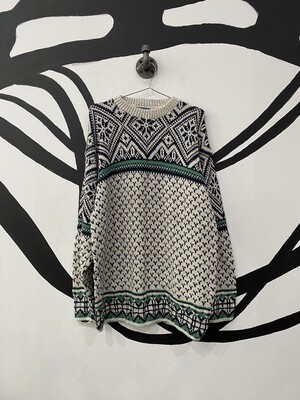 Cotton Patterned Sweater Size L