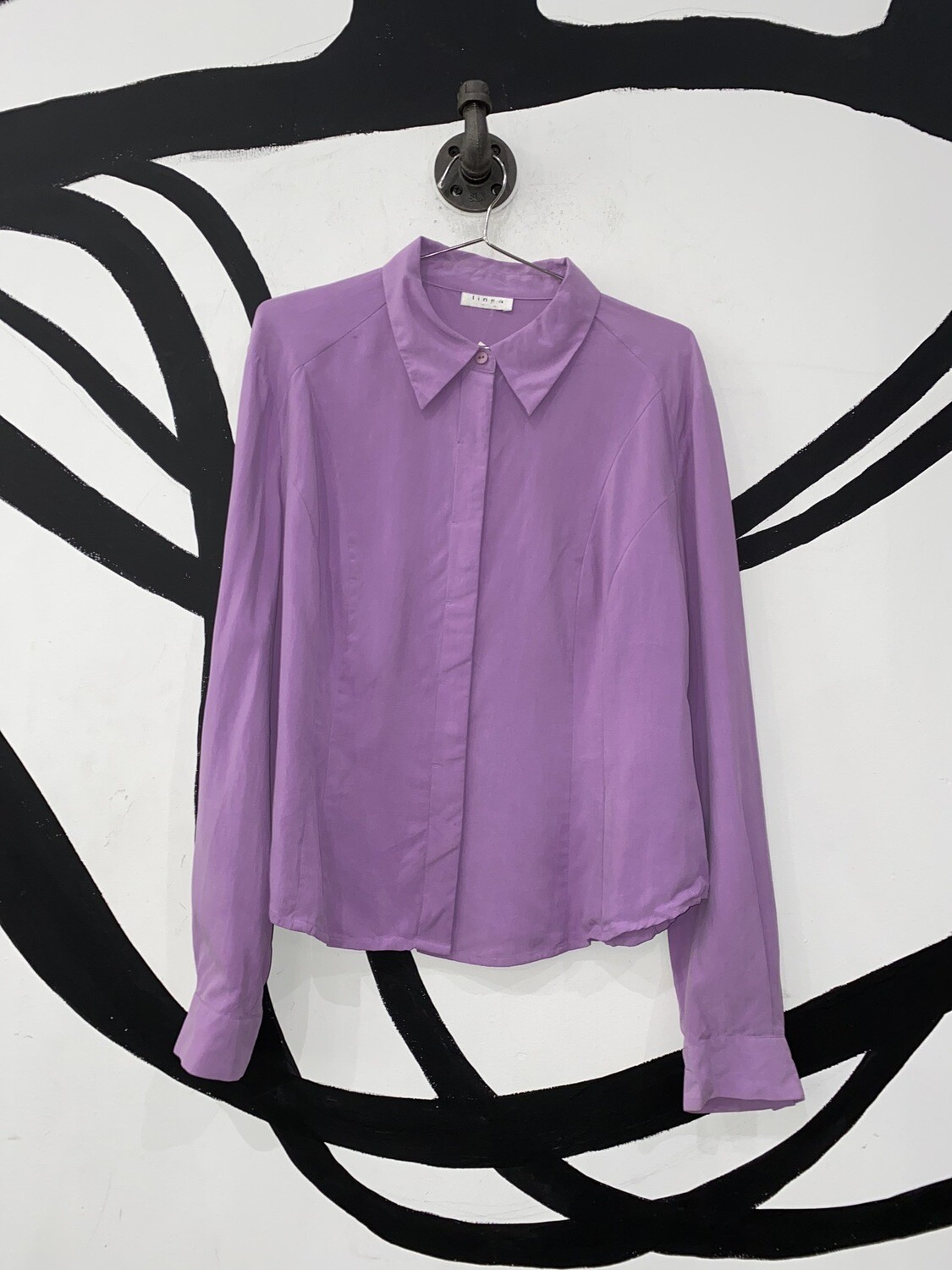 Lilac Silk Linea Button Up Size M
