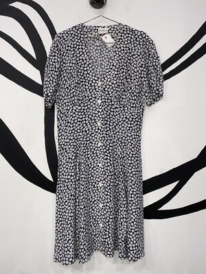 Black And White Floral Datiani Dress Size L