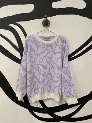 Bow Print Sweater Size S