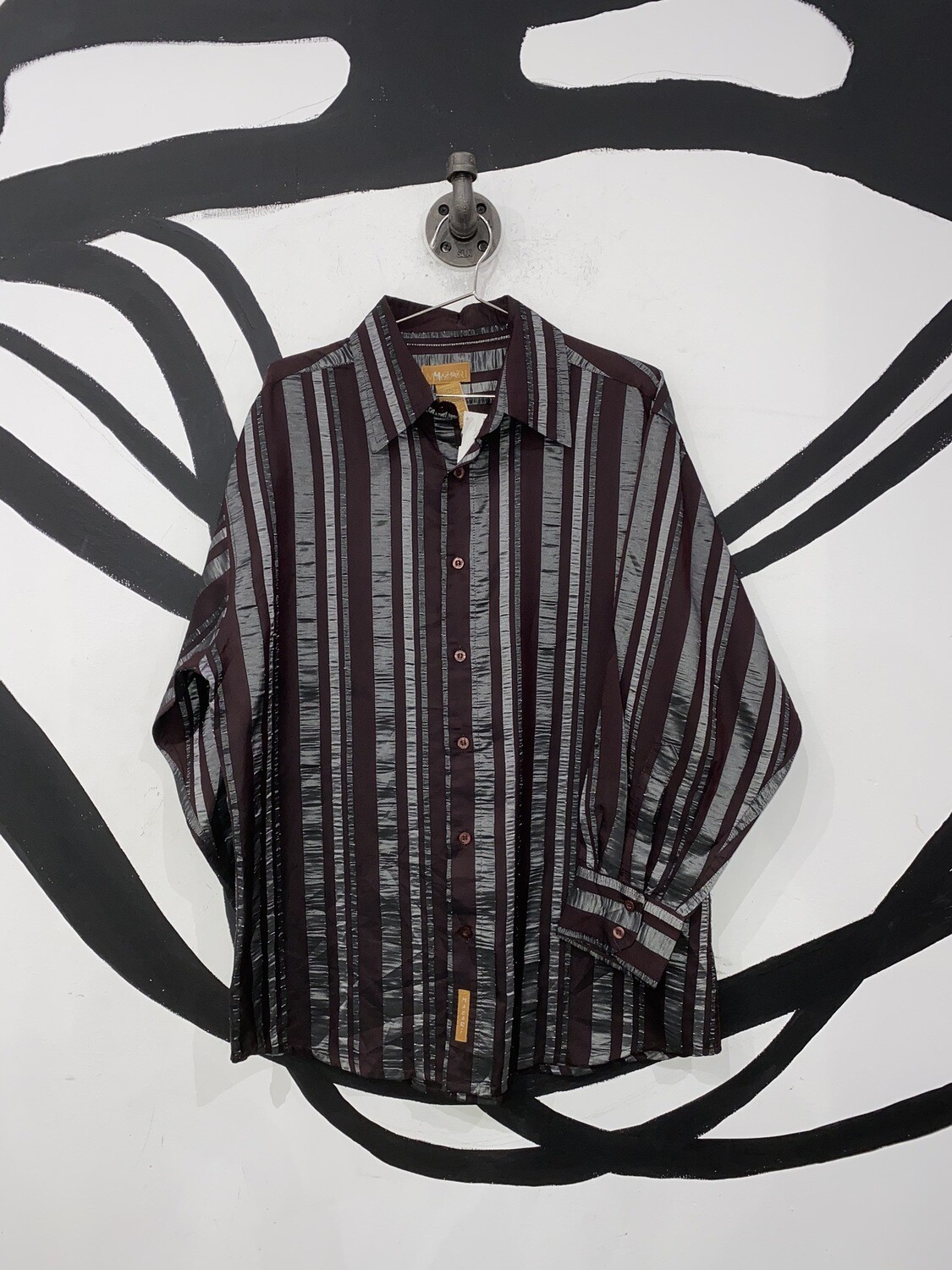 Maroon And Silver Button Up Size L Maroon And Silver Button Up Size L