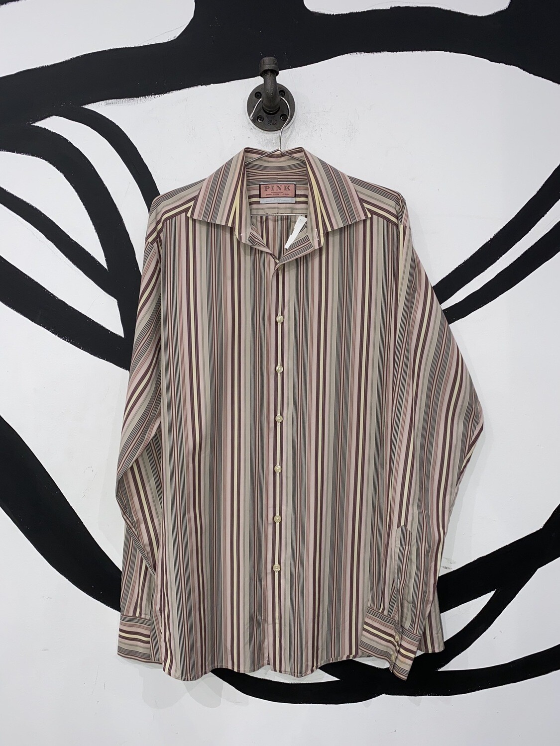 Thomas Pink Striped Button Up Size L Thomas Pink Striped Button Up Size L