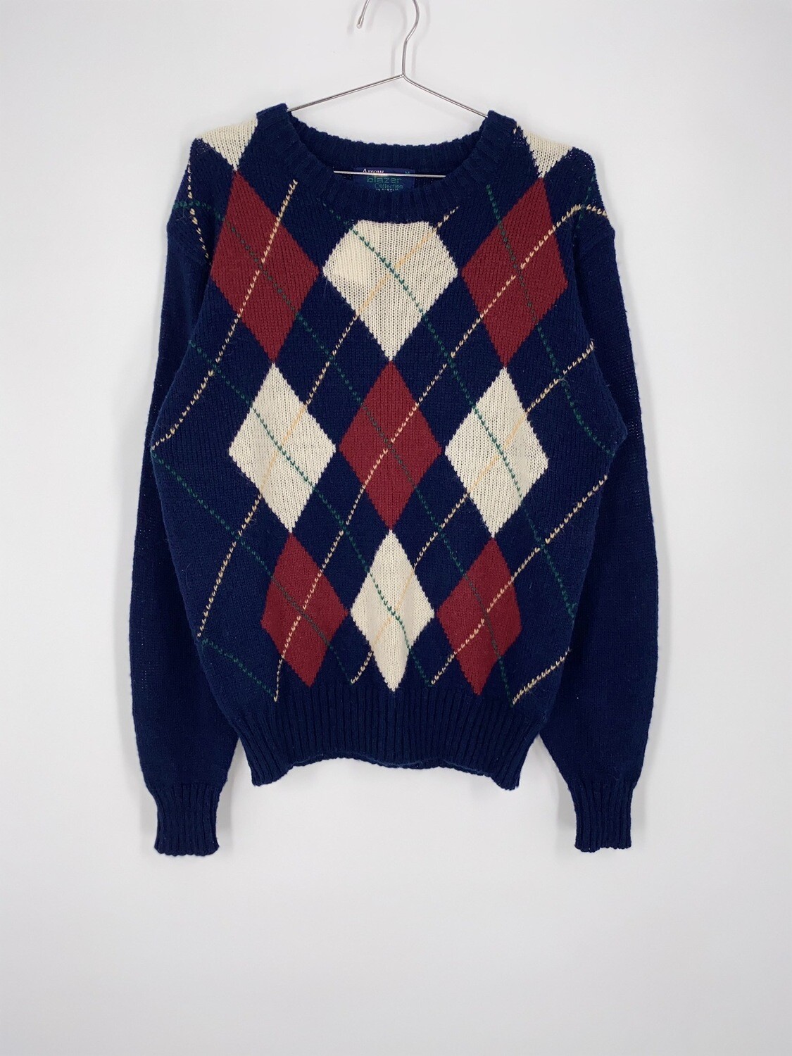 Arrow Blazer Collection Argyle Print Sweater Size M