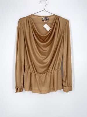 Gold Cowl Neck Top Size S