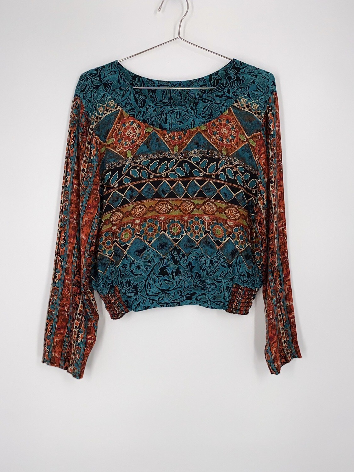 Multi Patterned Long Sleeve Top Size S
