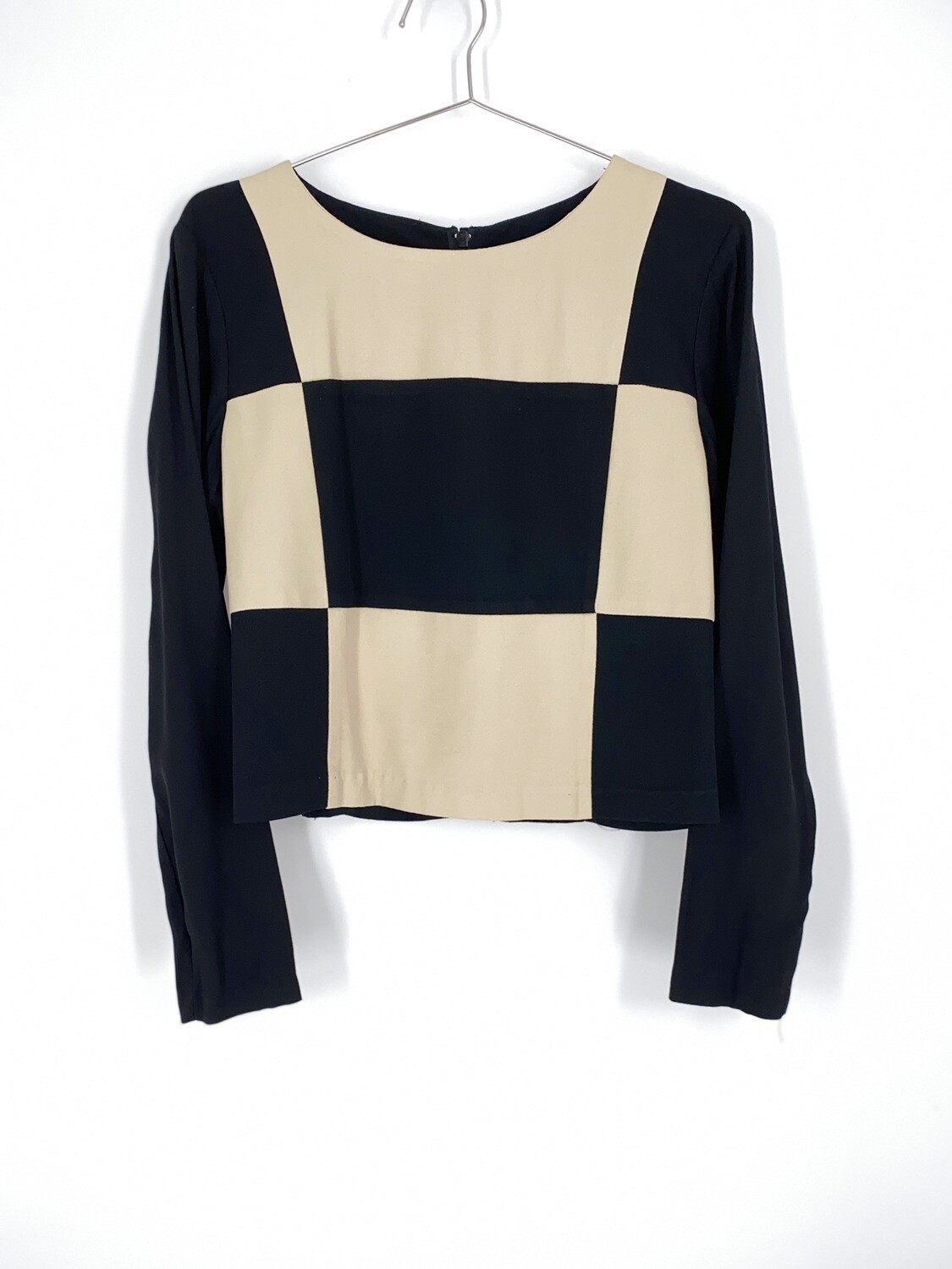Checkerboard Long Sleeve Top Size M