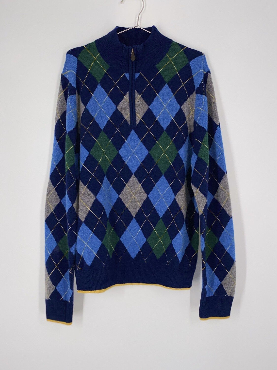 Argyle Half Zip Sweater Size L