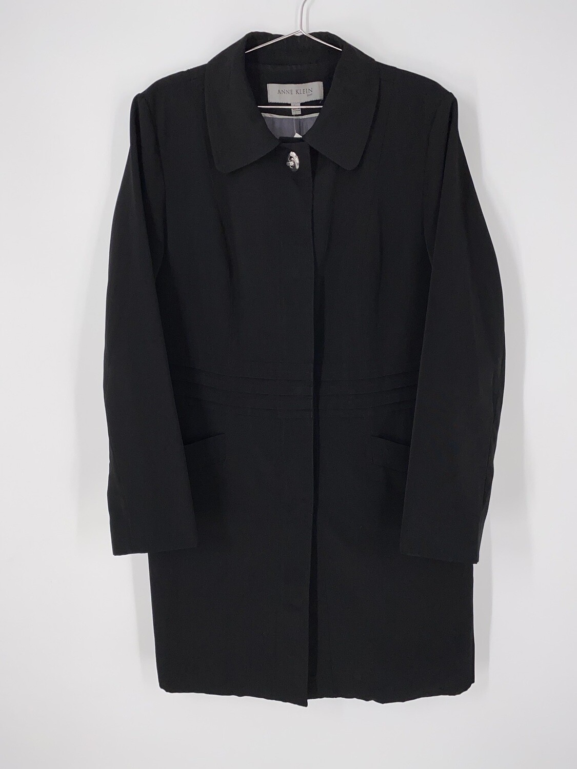 Anne Klein Black Mid Length Jacket Size M