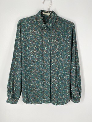Forest Green Paisley Button Up Size S