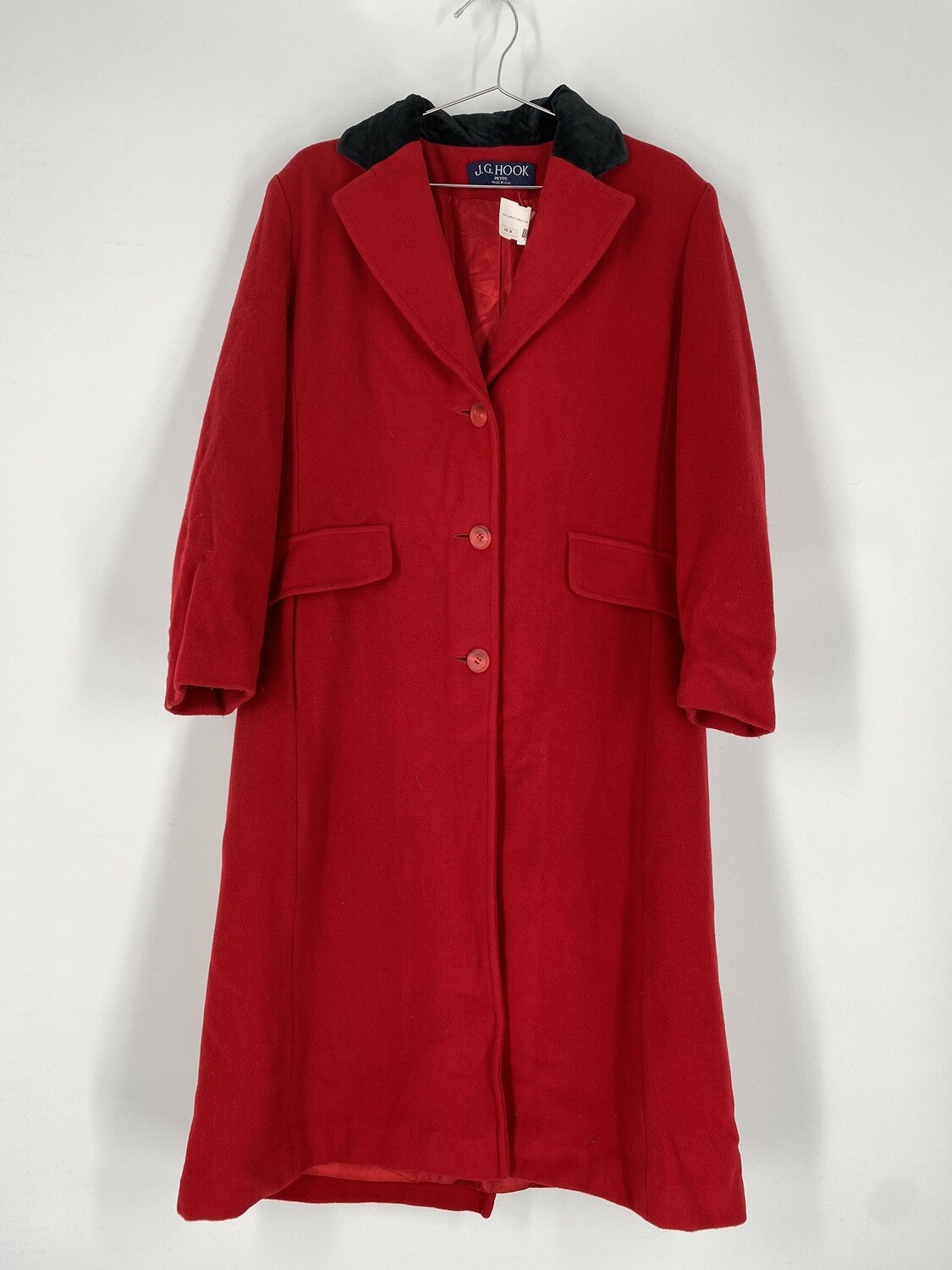 J.G Hook Red Wool Heavy Coat Size M