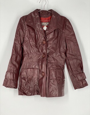 Winlit Maroon Leather Jacket Size L