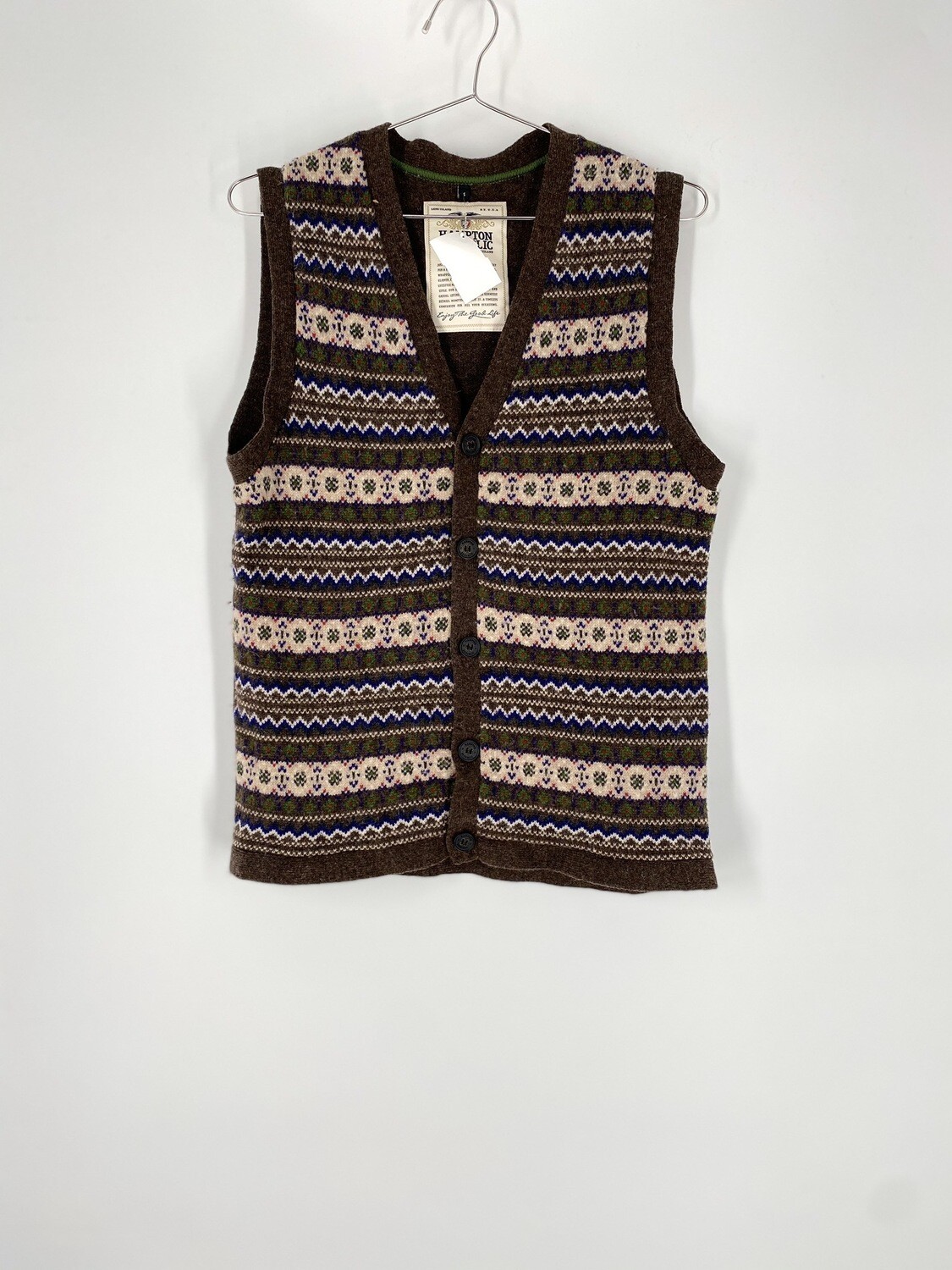 Printed Wool Sweater Vest Size S Printed Wool Sweater Vest Size S
