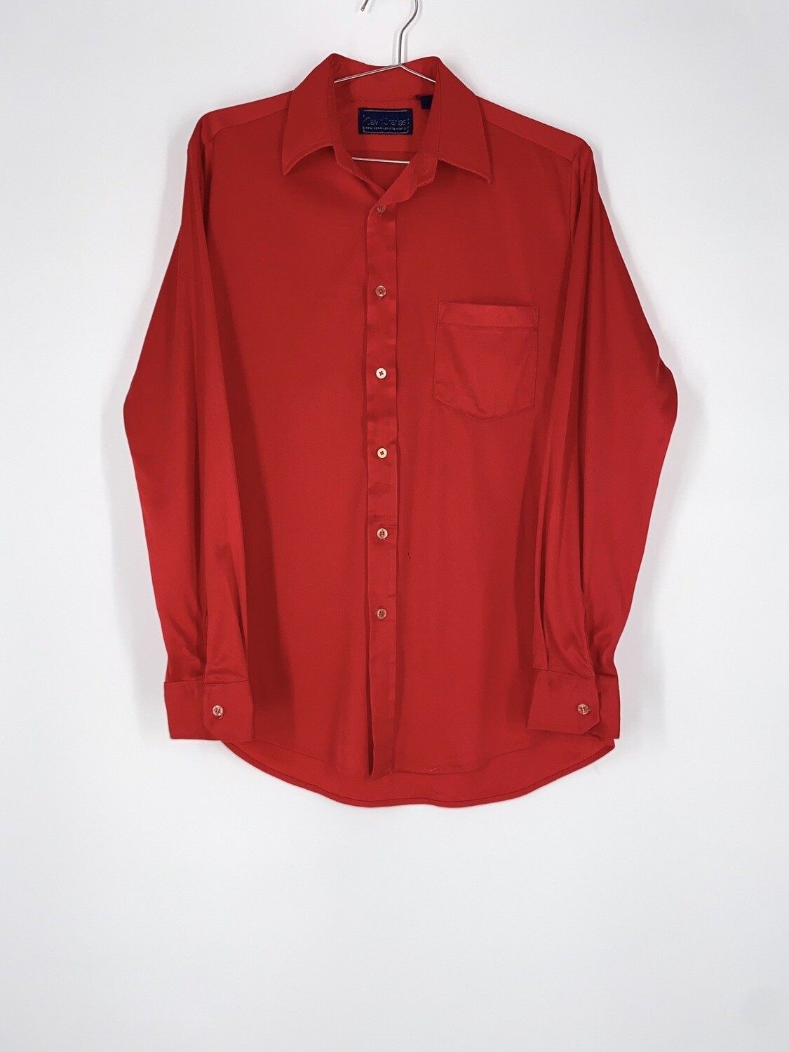 Shiny Red Button Up Size M