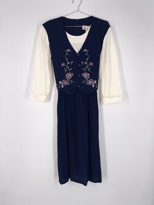 Embroidered Vest Top Dress Size M