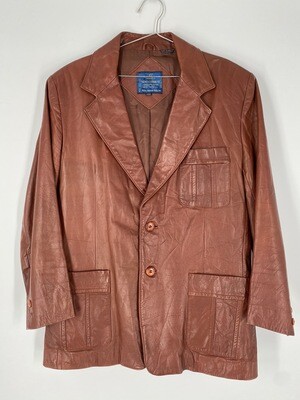 Nino Cerruti Sport Brown Leather Jacket Size L