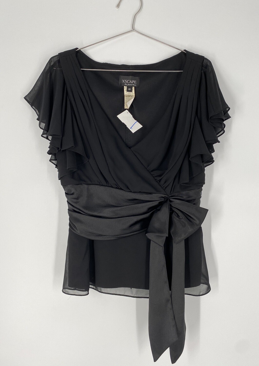 Xscape By Joanna Chen Blouse With Front-Tie Size M