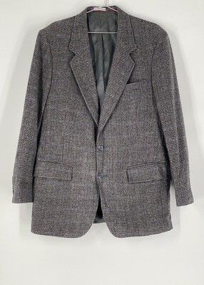 Arnie Grey Checkered Wool Blazer Size L