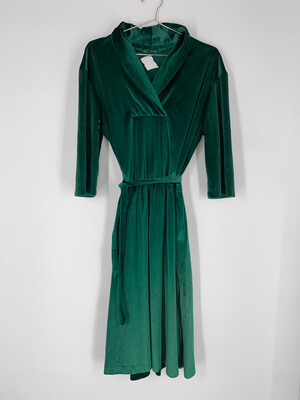 Handmade Green Velvet Dress Size Medium