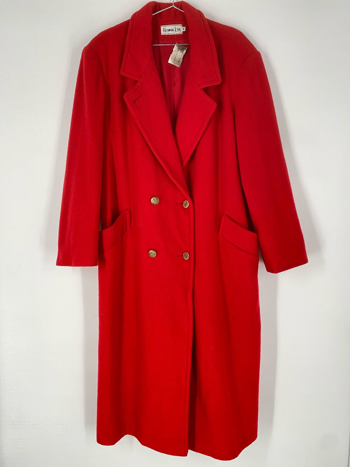 Hermak Kay Long Red Coat Size L