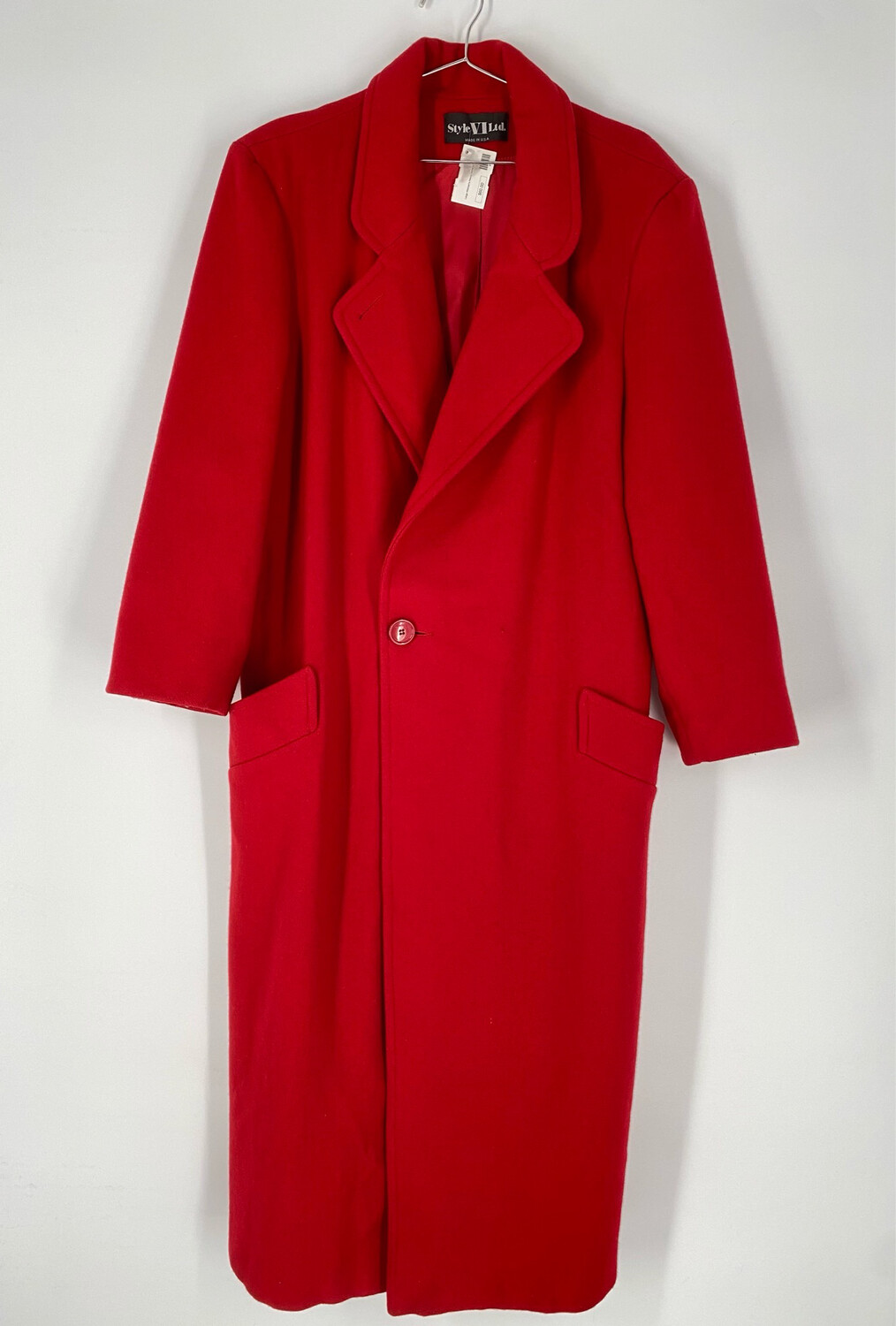 Style VI Ltd. Long Red Wool Coat Size L